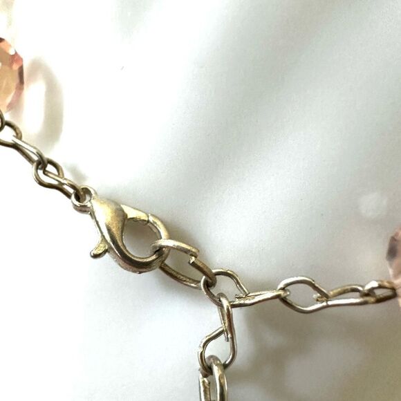 Pink Swarovski crystal religious charm bracelet - Picture 11 of 12